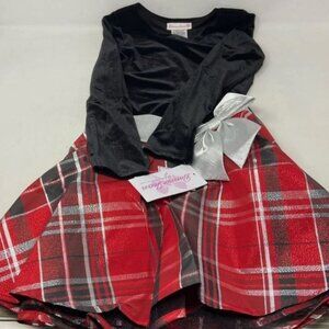 Bonnie Jean Girls Long-Sleeve Plaid Hipster Dress Size 7